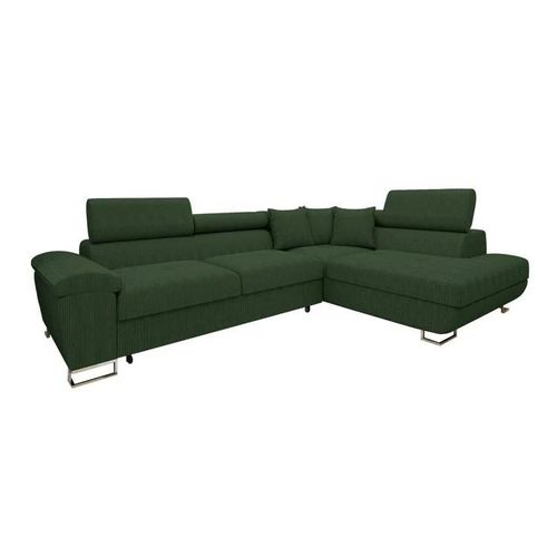 Canap D'angle Comfivo 139, Vert, Fonction De Couchage, 270x202x71cm