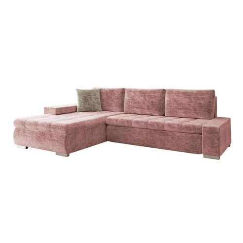 Canap D'angle Comfivo 147, Rose, Fonction De Couchage, 302x213x80cm
