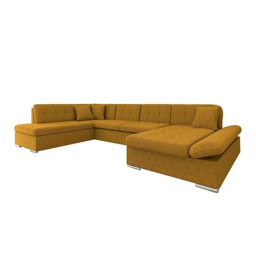 Canap D'angle Comfivo 150, Jaune, Fonction De Couchage, 345x205x76cm