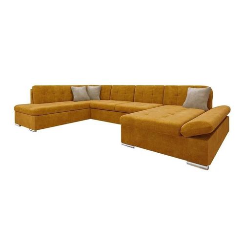 Canap D'angle Comfivo 150, Jaune, Fonction De Couchage, 345x205x76cm