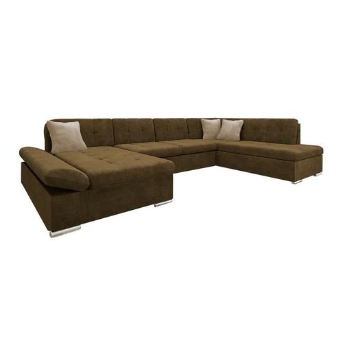 Canap D'angle Comfivo 150, Marron, Fonction De Couchage, 345x205x76cm