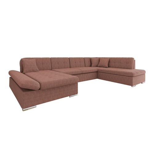 Canap D'angle Comfivo 150, Rose, Fonction De Couchage, 345x205x76cm