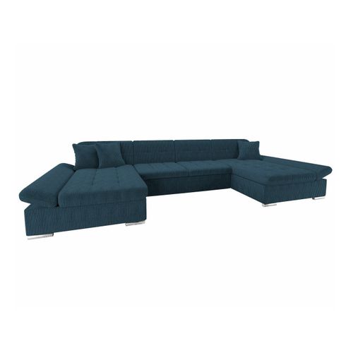 Canap D'angle Comfivo 155, Bleu, Fonction De Couchage, 360x160x75cm
