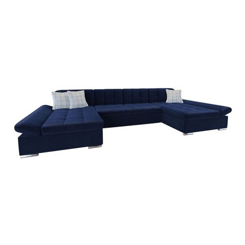 Canap D'angle Comfivo 155, Bleu, Fonction De Couchage, 360x160x75cm