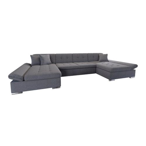 Canap D'angle Comfivo 155, Gris, Fonction De Couchage, 360x160x75cm