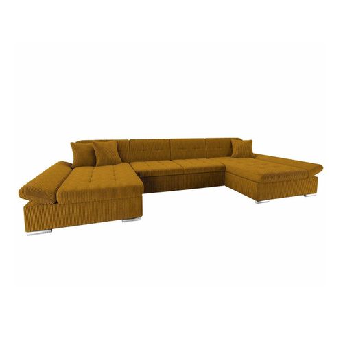 Canap D'angle Comfivo 155, Jaune, Fonction De Couchage, 360x160x75cm