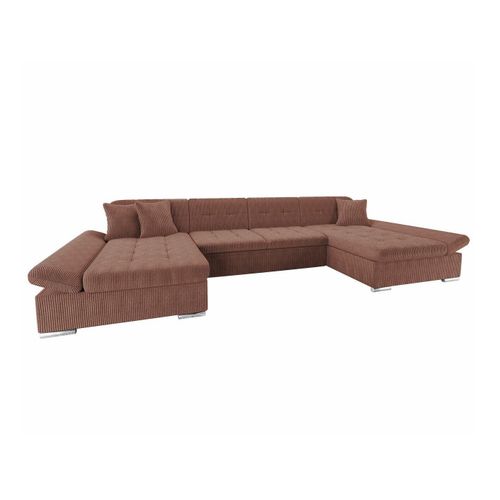 Canap D'angle Comfivo 155, Rose, Fonction De Couchage, 360x160x75cm