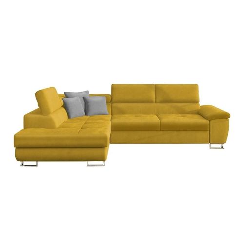 Canap D'angle Comfivo 166, Jaune, Fonction De Couchage, 270x202x71cm