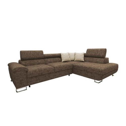 Canap D'angle Comfivo 166, Marron, Fonction De Couchage, 270x202x71cm