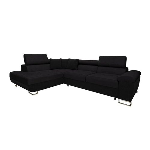 Canap D'angle Comfivo 166, Noir, Fonction De Couchage, 270x202x71cm