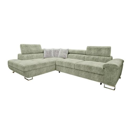 Canap D'angle Comfivo 166, Vert, Fonction De Couchage, 270x202x71cm