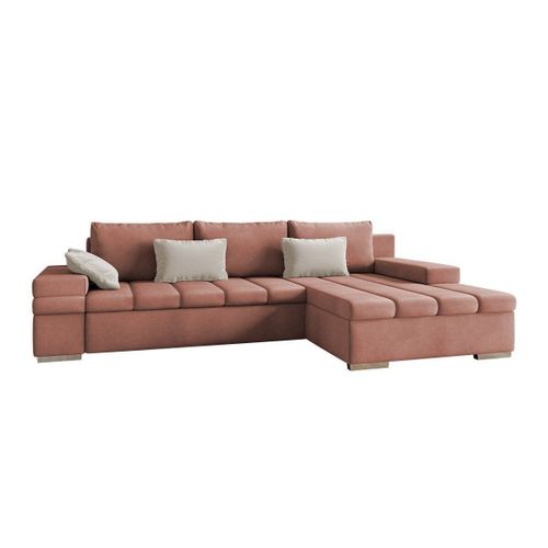 Canap D'angle Comfivo 169, Rose, Fonction De Couchage, 310x175x83cm