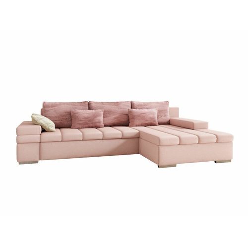 Canap D'angle Comfivo 169, Rose, Fonction De Couchage, 310x175x83cm