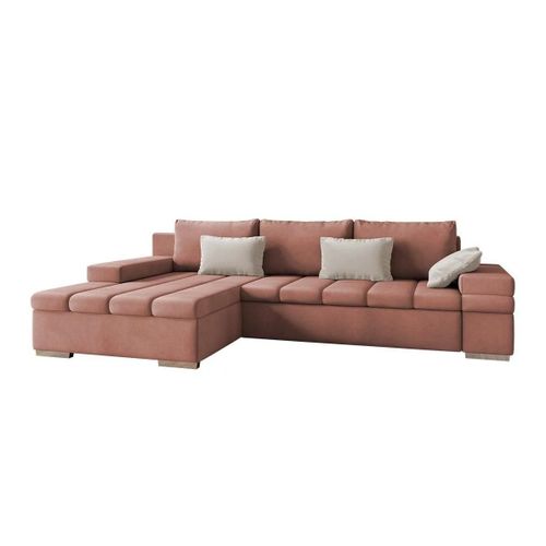 Canap D'angle Comfivo 169, Rose, Fonction De Couchage, 310x175x83cm