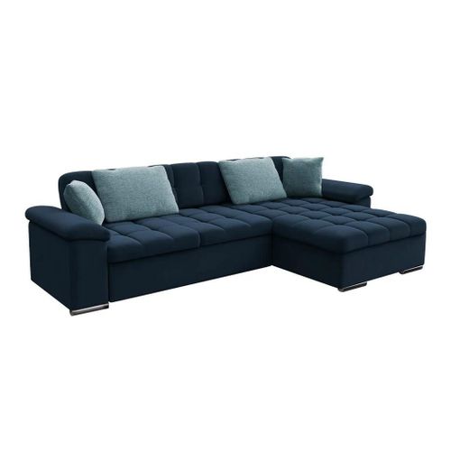 Canap D'angle Comfivo 181, Bleu, Fonction De Couchage, 280x160x76cm