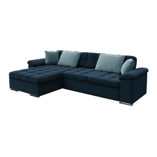 Canap D'angle Comfivo 181, Bleu, Fonction De Couchage, 280x160x76cm