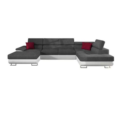 Canap D'angle Comfivo 190, Gris, Fonction De Couchage, 345x202x71cm