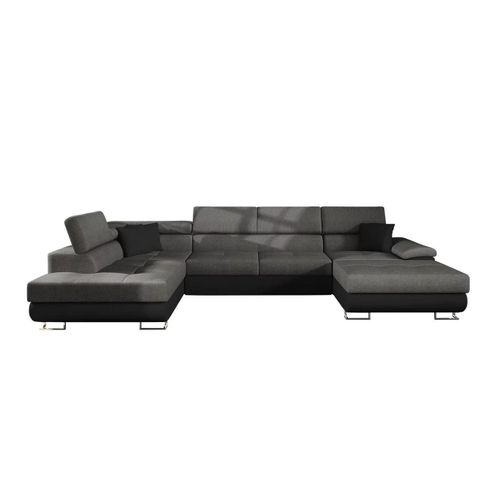 Canap D'angle Comfivo 190, Gris, Fonction De Couchage, 345x202x71cm