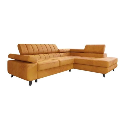 Canap D'angle Comfivo 207, Jaune, Fonction De Couchage, 264x203x73cm