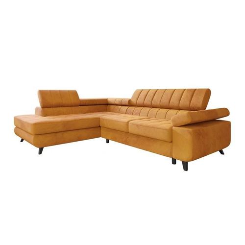 Canap D'angle Comfivo 207, Jaune, Fonction De Couchage, 264x203x73cm