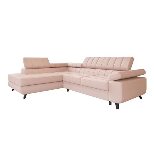 Canap D'angle Comfivo 207, Rose, Fonction De Couchage, 264x203x73cm