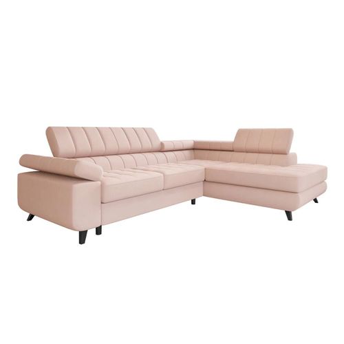 Canap D'angle Comfivo 207, Rose, Fonction De Couchage, 264x203x73cm