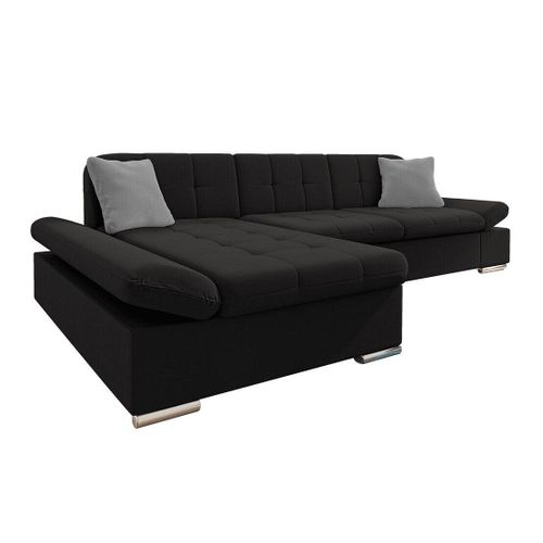 Canap D'angle Comfivo 219, Noir, Fonction De Couchage, 278x161x76cm