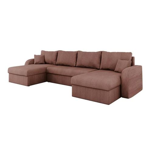 Canap D'angle Comfivo 233, Rose, Fonction De Couchage, 304x140x80cm