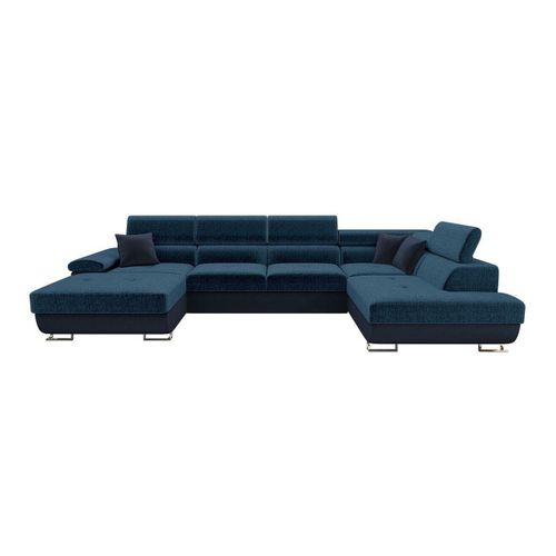 Canap D'angle Comfivo 241, Bleu, Fonction De Couchage, 345x202x71cm