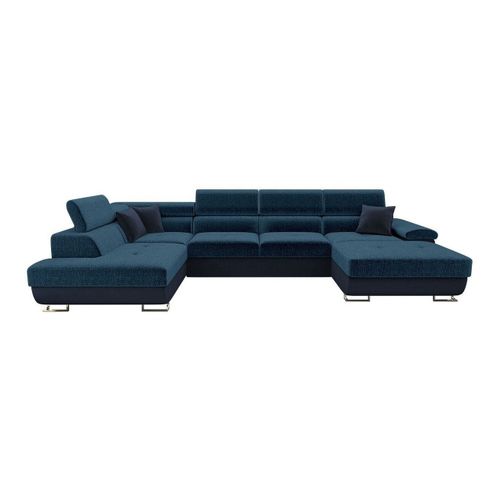 Canap D'angle Comfivo 241, Bleu, Fonction De Couchage, 345x202x71cm