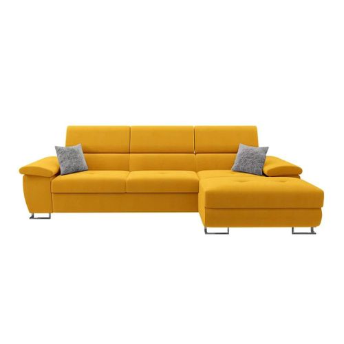 Canap D'angle Comfivo 242, Jaune, Fonction De Couchage, 275x170x71cm