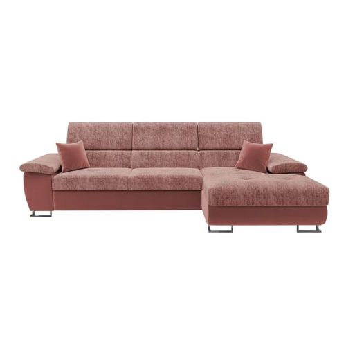 Canap D'angle Comfivo 242, Rose, Fonction De Couchage, 275x170x71cm