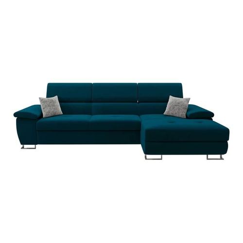 Canap D'angle Comfivo 242, Vert, Fonction De Couchage, 275x170x71cm