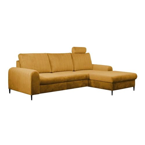 Canap D'angle Comfivo 245, Jaune, Fonction De Couchage, 255x168x88cm