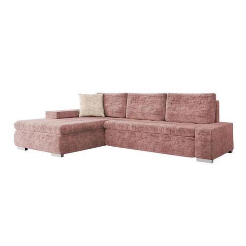 Canap D'angle Comfivo 251, Rose, Fonction De Couchage, 265x185x85cm
