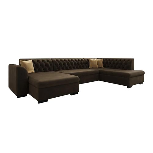 Canap D'angle Comfivo 269, Marron, Fonction De Couchage, 345x205x82cm