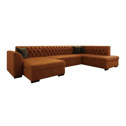 Canap D'angle Comfivo 269, Marron, Fonction De Couchage, 345x205x82cm