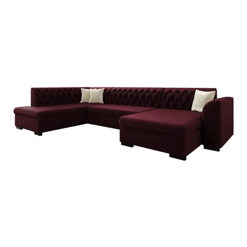 Canap D'angle Comfivo 269, Rouge, Fonction De Couchage, 345x205x82cm