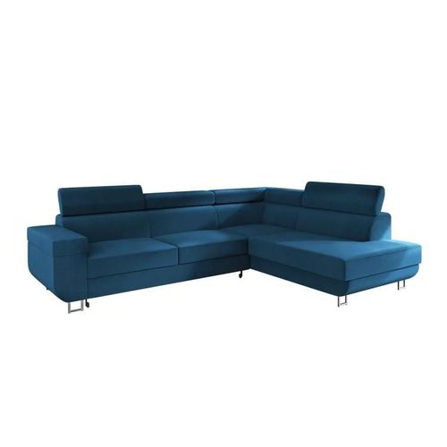 Canap D'angle Comfivo 306, Bleu, Fonction De Couchage, 253x188x71cm
