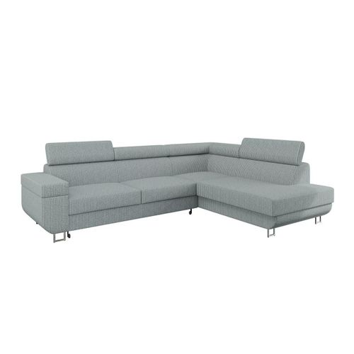 Canap D'angle Comfivo 306, Gris, Fonction De Couchage, 253x188x71cm
