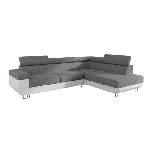 Canap D'angle Comfivo 306, Gris, Fonction De Couchage, 253x188x71cm