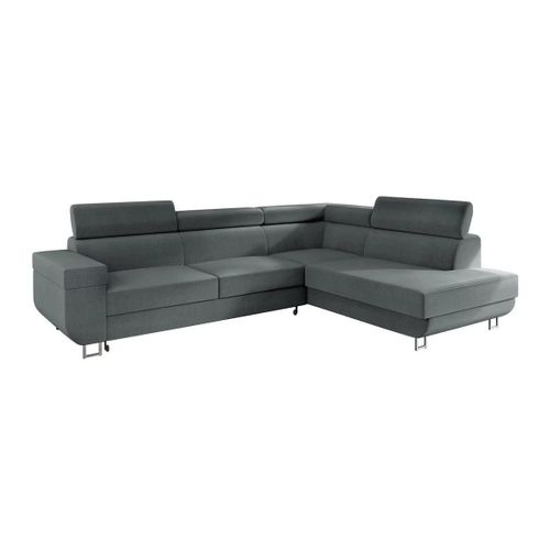 Canap D'angle Comfivo 306, Gris, Fonction De Couchage, 253x188x71cm