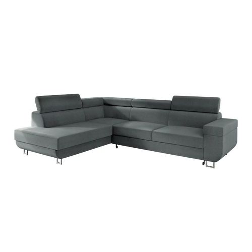 Canap D'angle Comfivo 306, Gris, Fonction De Couchage, 253x188x71cm