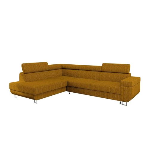 Canap D'angle Comfivo 306, Jaune, Fonction De Couchage, 253x188x71cm
