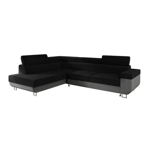 Canap D'angle Comfivo 306, Noir, Fonction De Couchage, 253x188x71cm