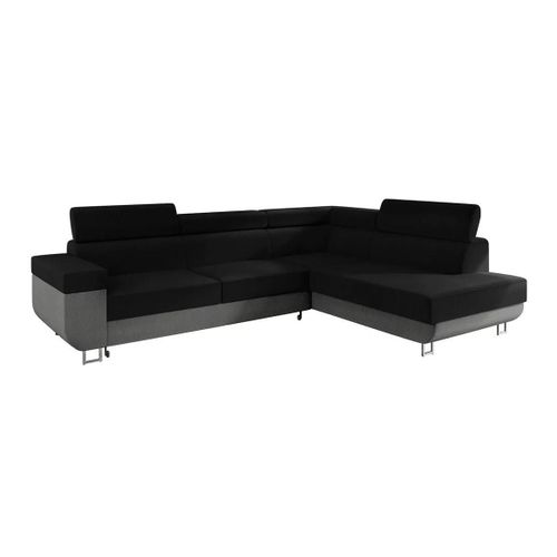 Canap D'angle Comfivo 306, Noir, Fonction De Couchage, 253x188x71cm
