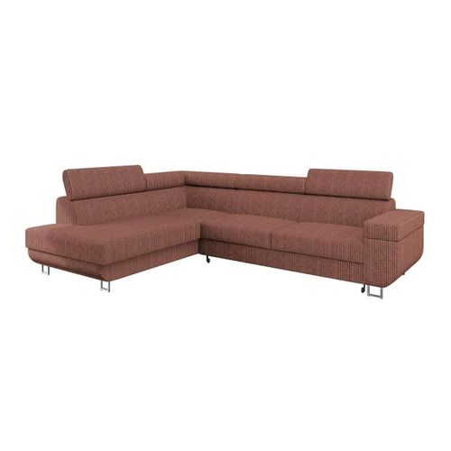 Canap D'angle Comfivo 306, Rose, Fonction De Couchage, 253x188x71cm