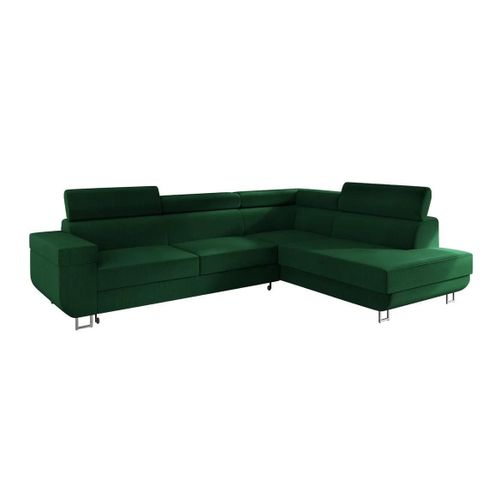 Canap D'angle Comfivo 306, Vert, Fonction De Couchage, 253x188x71cm