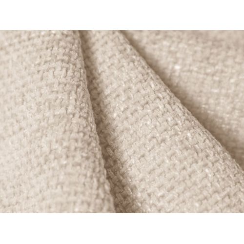 Canap D'angle Ct Droit 6 Places En Tissu Chenille Beige Clair