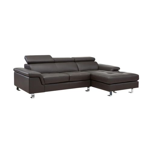 Canap D'angle Cuir Mishima - Marron - Angle Droit